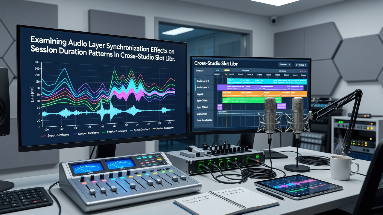 Session duration heatmaps comparing synchronized versus unsynchronized audio conditions in slot libraries