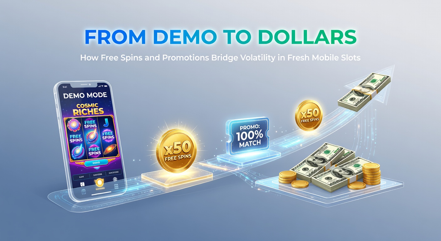 Dynamic screenshot of a high-volatility mobile slot bonus round wth cascading free spins and promotional deposit match banner, illustrating the shift from demo exploration to real-money action