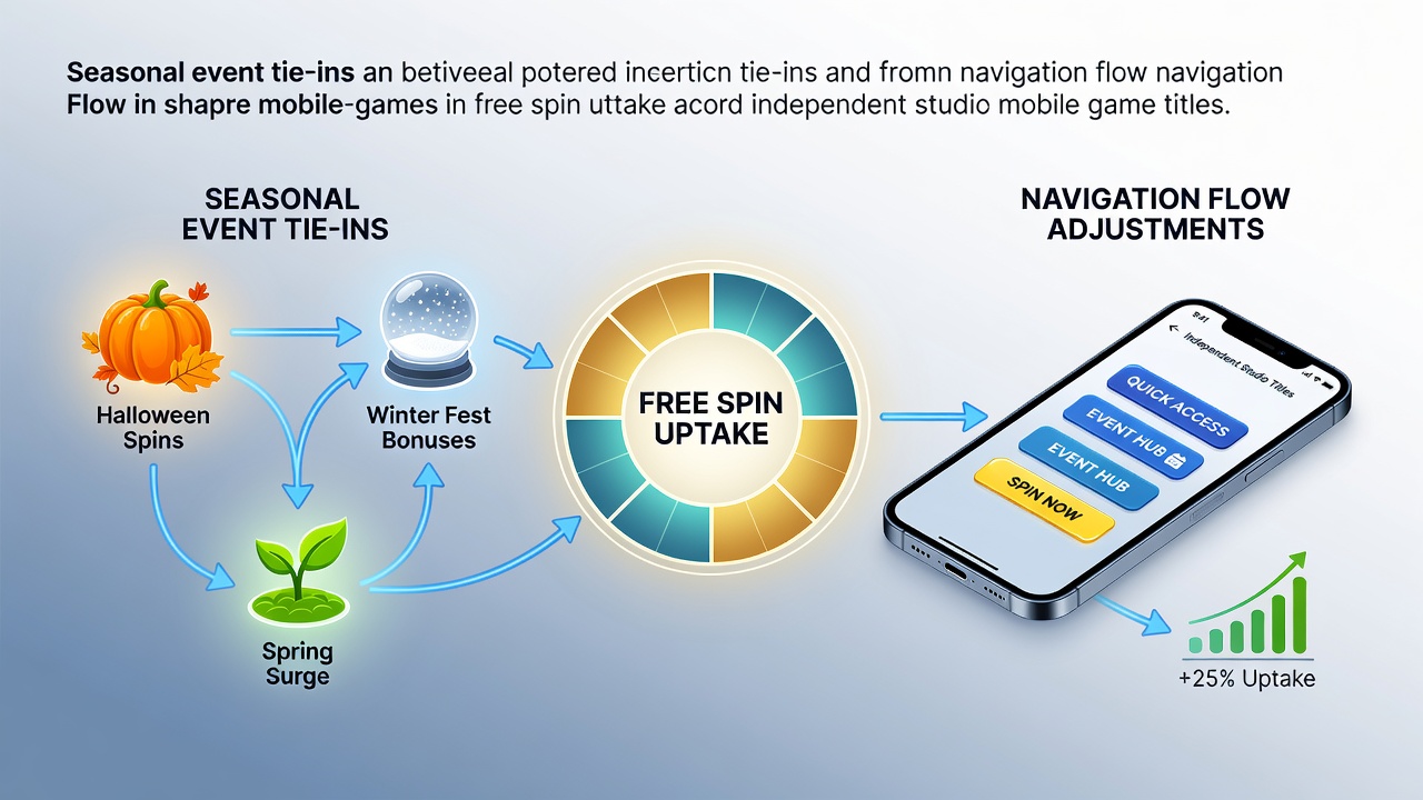 Mobile casino app interface highlighting seasonal free spin promotions and adjusted navigation menus