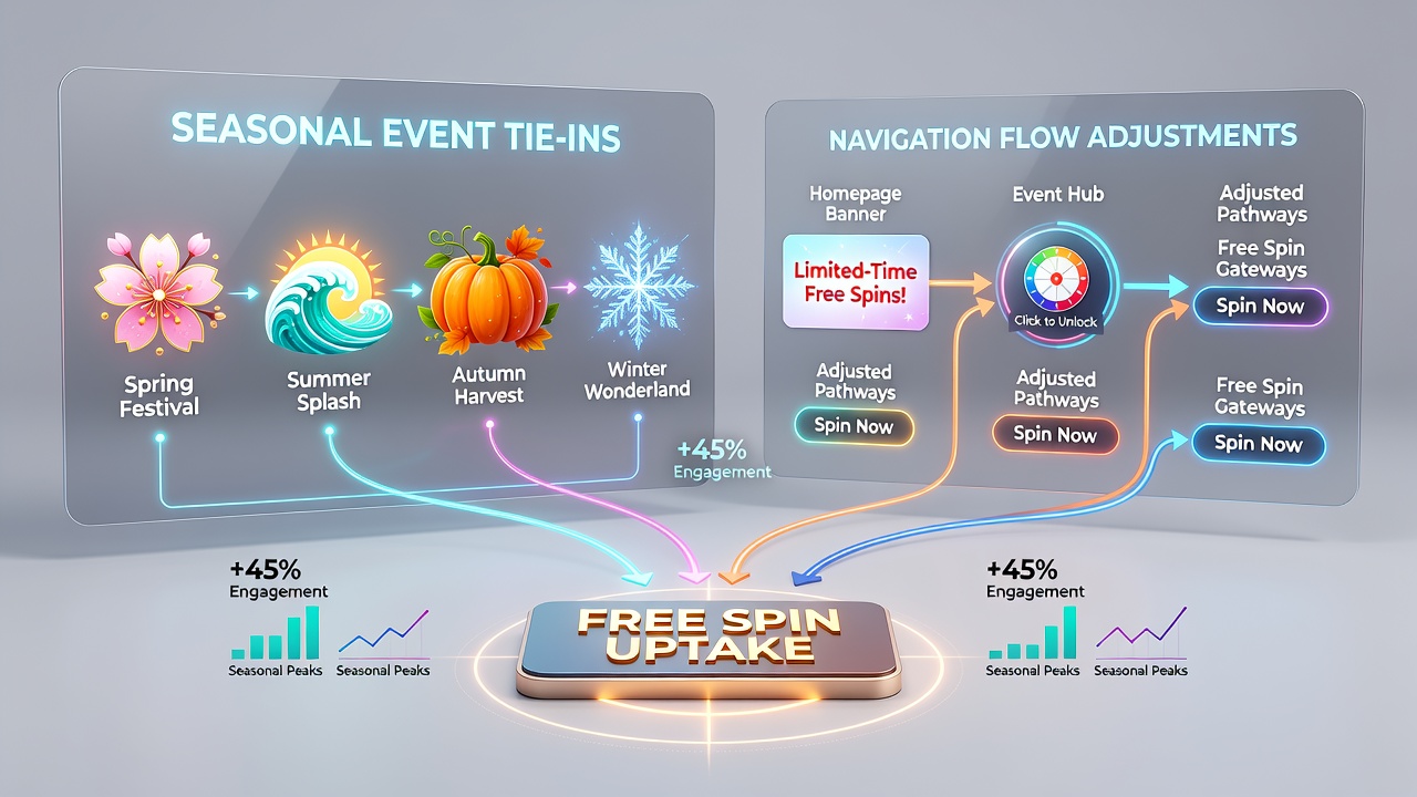 Analytics dashboard displaying free spin uptake metrics during seasonal mobile events