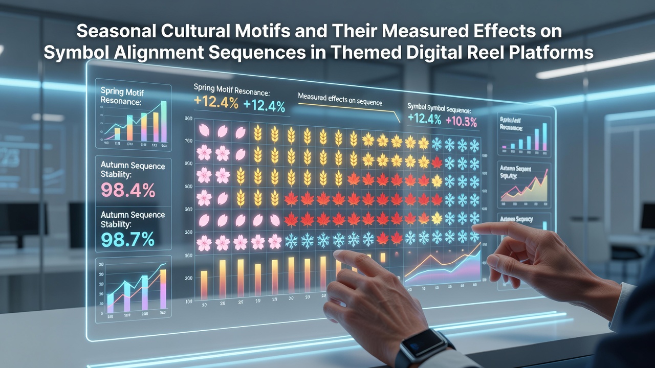 Themed digital reel interface displaying seasonal cultural symbols aligned across multiple paylines